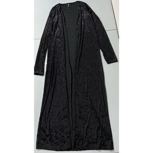 Windsor Velvet Floral Victorian Lace Print Full Length Cardigan Sweater Size S🖤